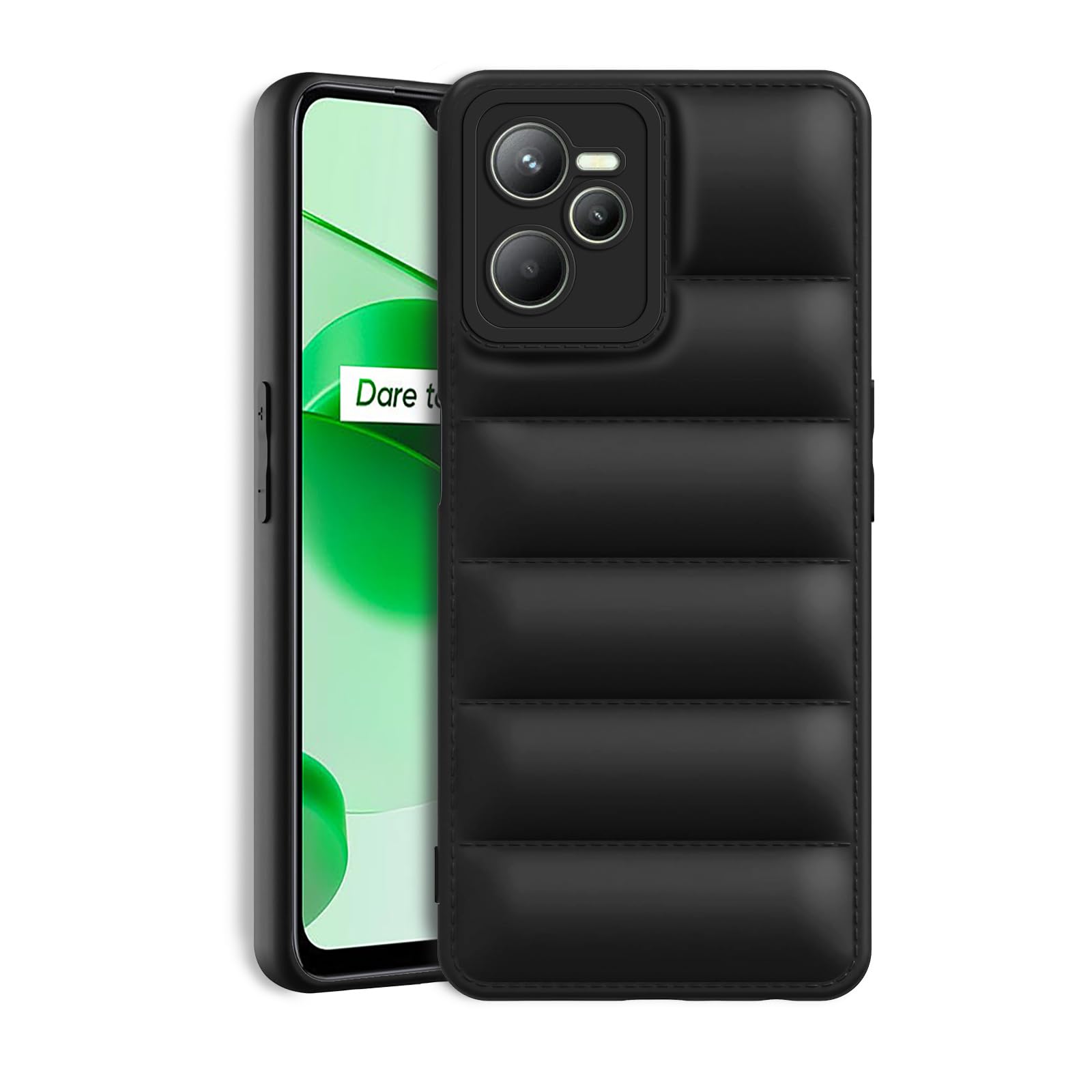 Plus Puffer Case Camera Protection Soft Back Cover for Realme C35 / Realme Narzo 50A Prime - Black (B0D6WC9J3Y) Amazon Price History, Amazon Price Tracker