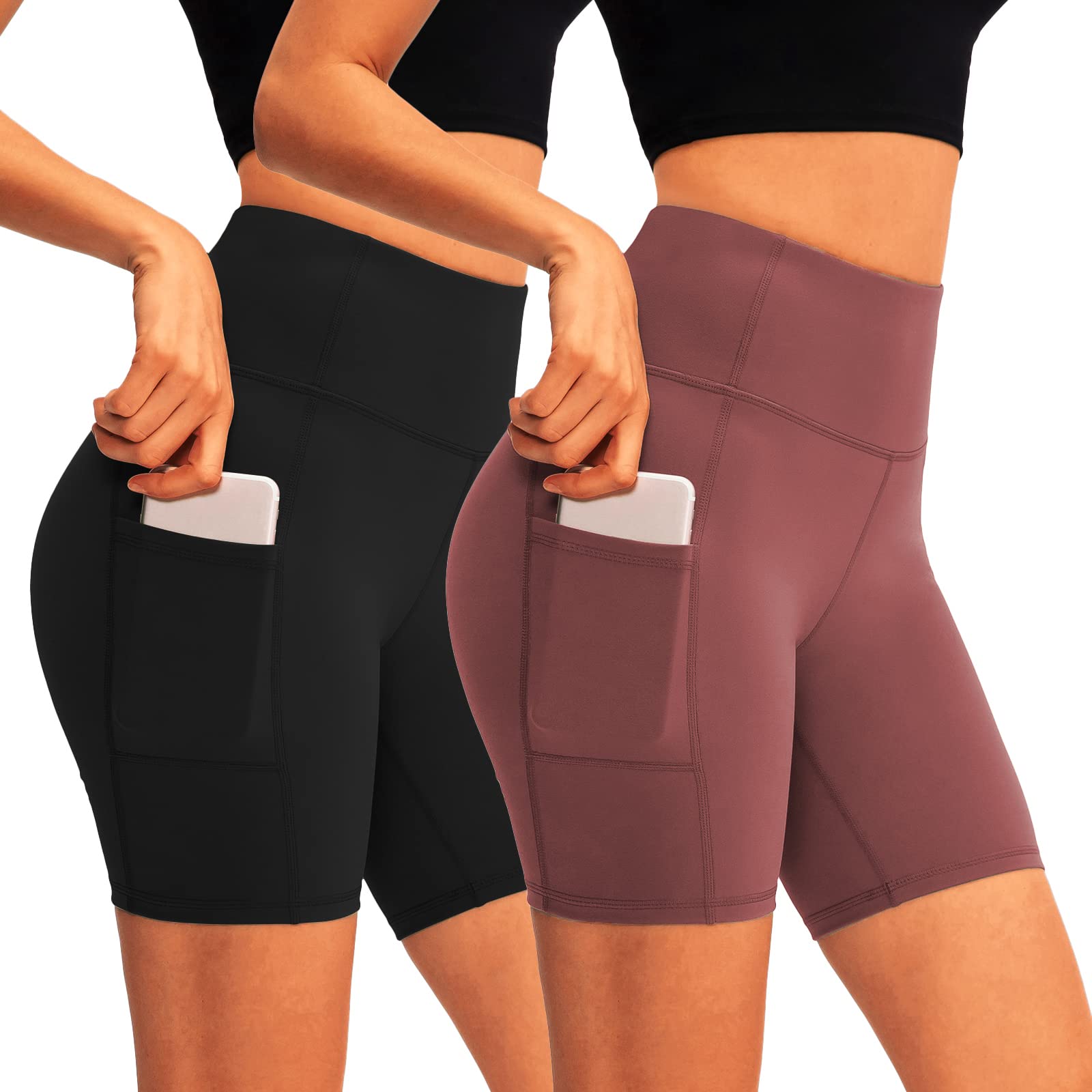 HomyComy Short Cyclisme Sport pour Femme Collants Course Leggings Taille Haute Gym Fitness Yoga Collants Shorts