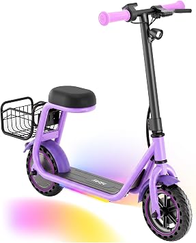 Hiboy Q2 Lite Electric Scooter for Kids w/Seat, 3-Speed, Brake, Ages 4-10