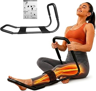 Adjustable Hamstring Stretcher and Knee Extension Device for Flexibility | 3-level adjustable knee stretcher with 70 handles and 20 foot pad for hamstrings, calves, hips, lower back, and mobility.
