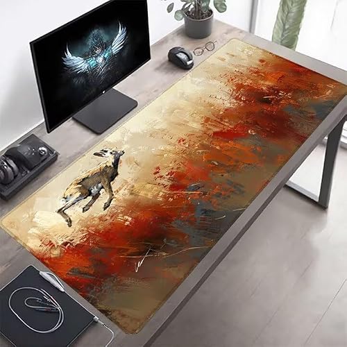 Podkładka pod mysz gamingowa w kształcie królika, XXL, 600 x 300 x 3 mm, wodoodporna, antypoślizgowa podkładka pod mysz na biurko, poprawia precyzję i prędkość, akcesoria gamingowe do dekoracji domu