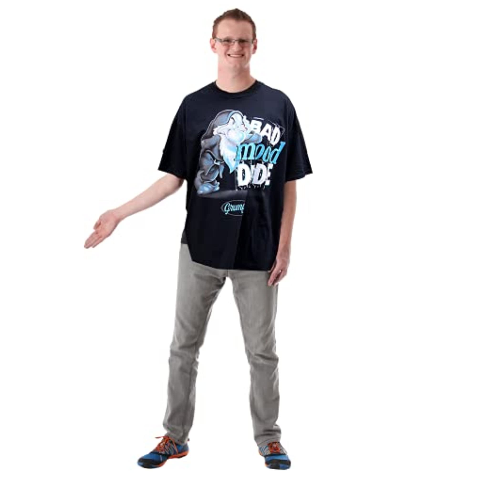 Schneewittchen und sieben Zwerge Grumpy lustige T-Shirts für Erwachsene, Bad Mood Dude Neuheit Grafik Tee Disney Shirt, schwarz, 3X-Groß