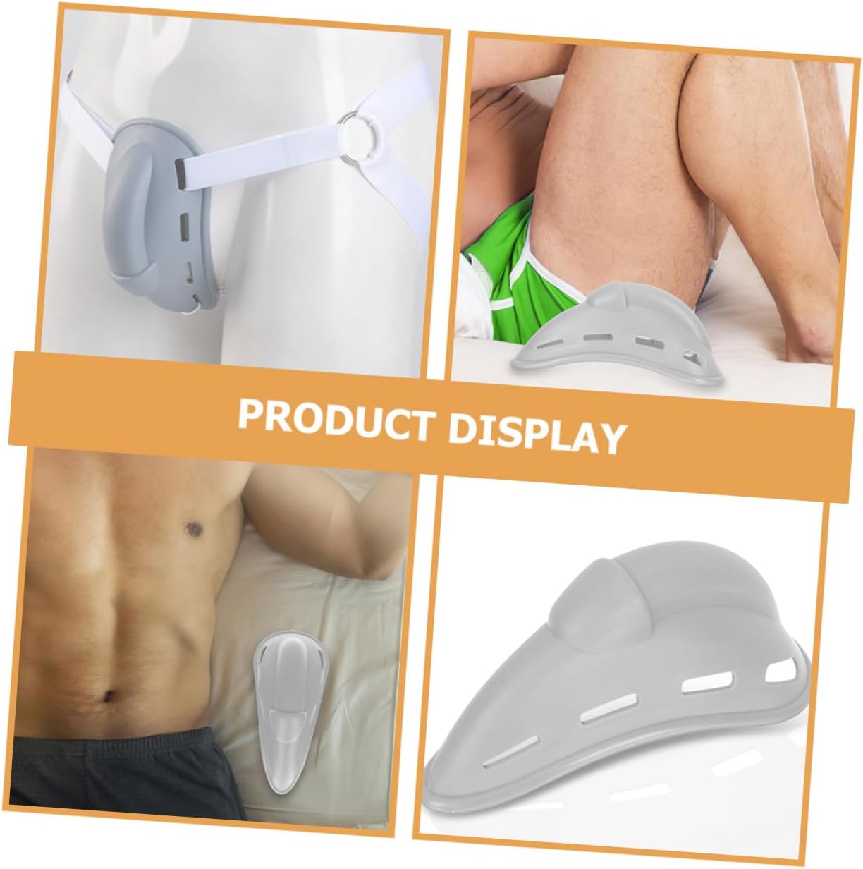 Professional Boxing Groin Protector Cup Gray Soft Material Integrated Athletic Crotch Guard for Training and Sports Use, One Size Fits Most