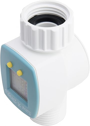Miniatura 7 de Save a Drop Medidor de flujo de agua P3 con pantalla inversa para leer el uso de un galón de una manguera de jardín al aire libre | Ideal para