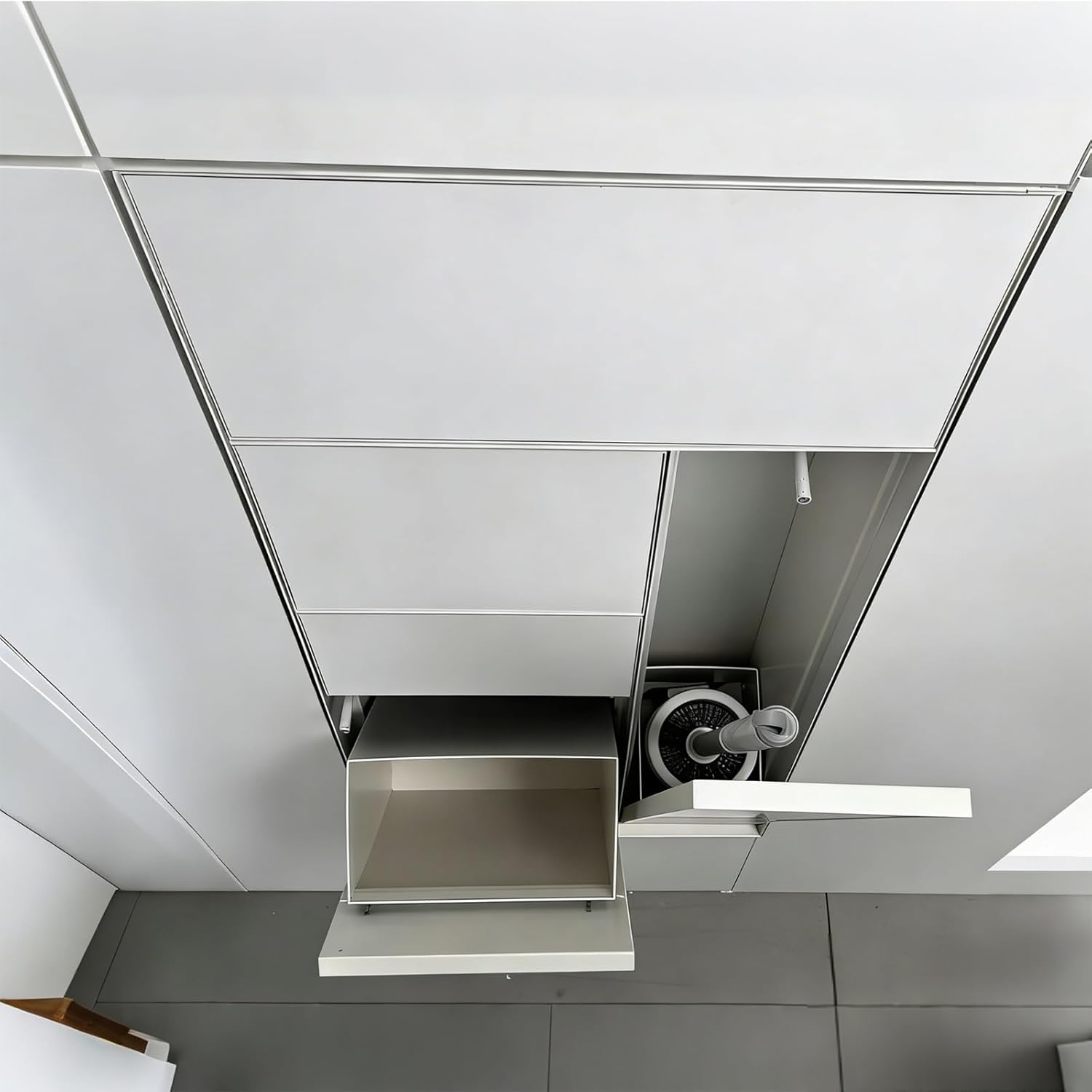 Bathroom Trash Can Toilet Brush Holder Combo Wall Niche, Concealed Toilet Paper Dispenser for Toilet Utensils Storage, Push-Button Switch Niche Cabinet(White)