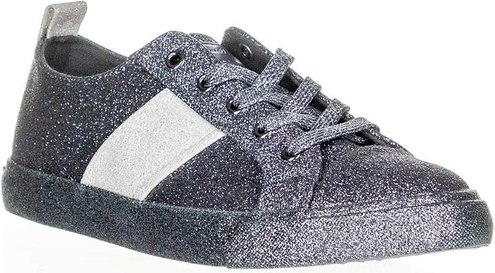 KENDALL + KYLIE Women's OLEA Sneaker PEWTER/WHITE GLITTER Size 8