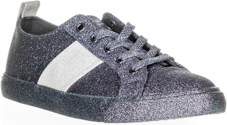 KENDALL + KYLIE Women's OLEA Sneaker PEWTER/WHITE GLITTER Size 8