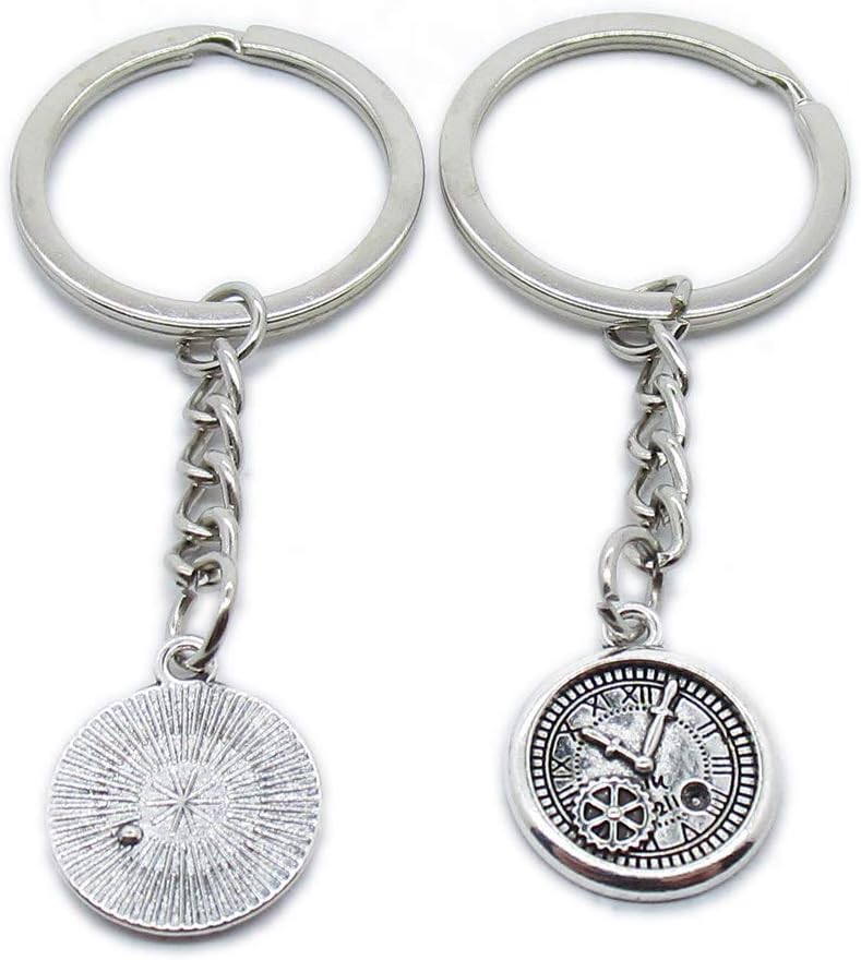 100 Pieces Keyring Keychain Wholesale Suppliers Jewelry Clasps WI8W2R Time Clock Watch