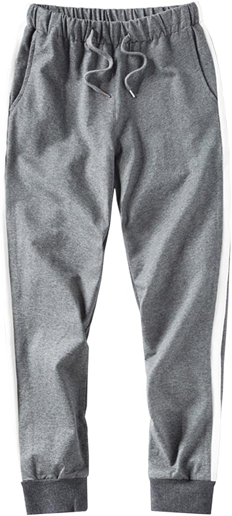 Amazon Co Jp メンズ ジャージ下 スリム ロングパンツ ズボン スポーツウェア 裾リブ 1ライン スウェットパンツ 大きいサイズ ゆったり ジョガー 綿 服 ファッション小物