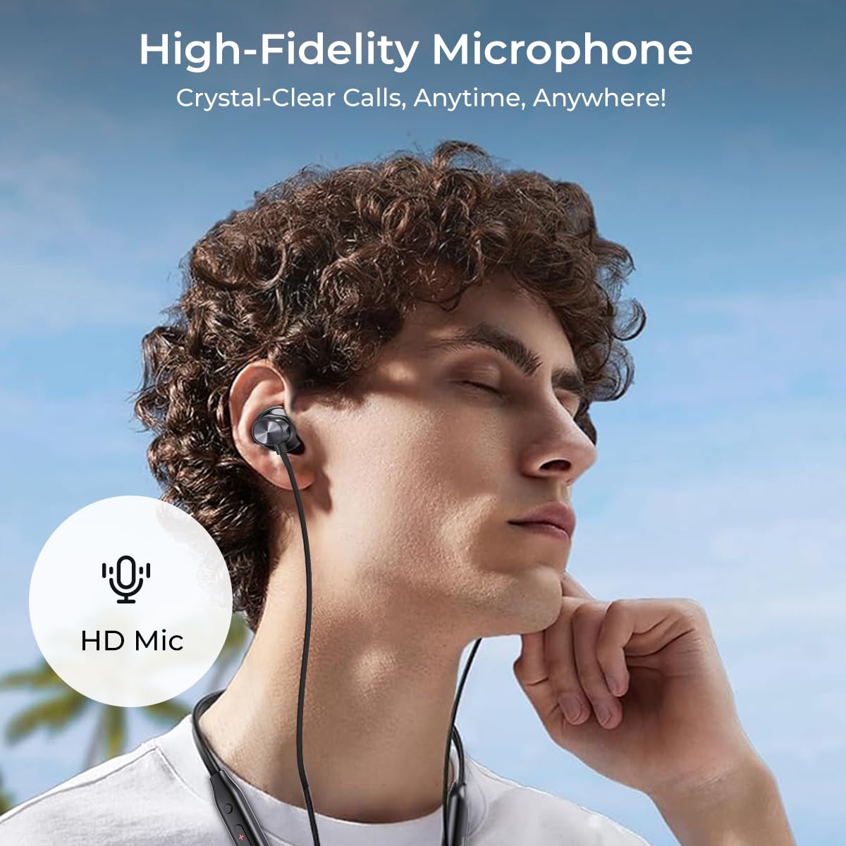 pTron Tangent Rush w/ 50Hrs Playtime, Pristine Sound, Dual-Device Pairing, Bluetooth 5.4 Wireless in-Ear Earphones with Mic, Voice Assistant, Type-C Fast Charging & IPX5 Water Resistant (Jet Black) 2