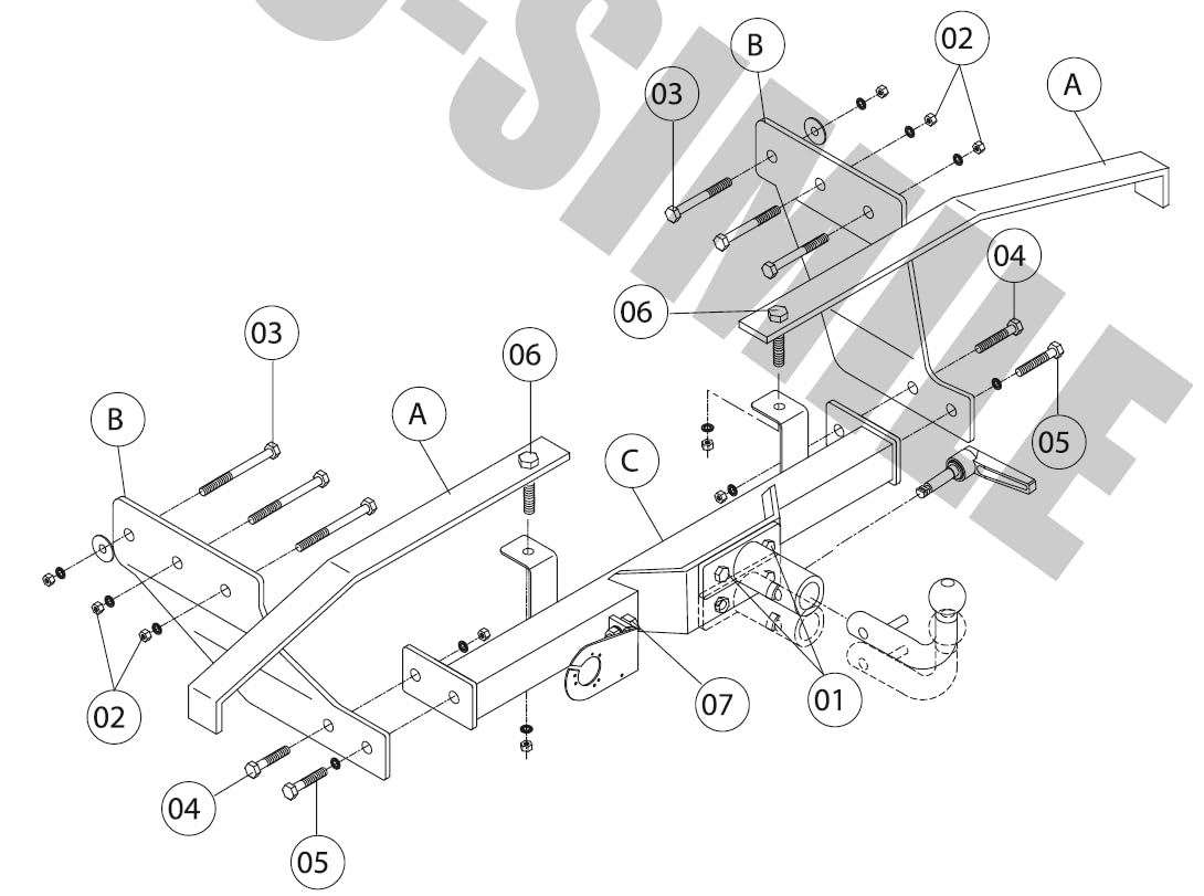 UmbraRimorchi Enganche Desmontable+13 Pin Cableado Compatible con Ford
