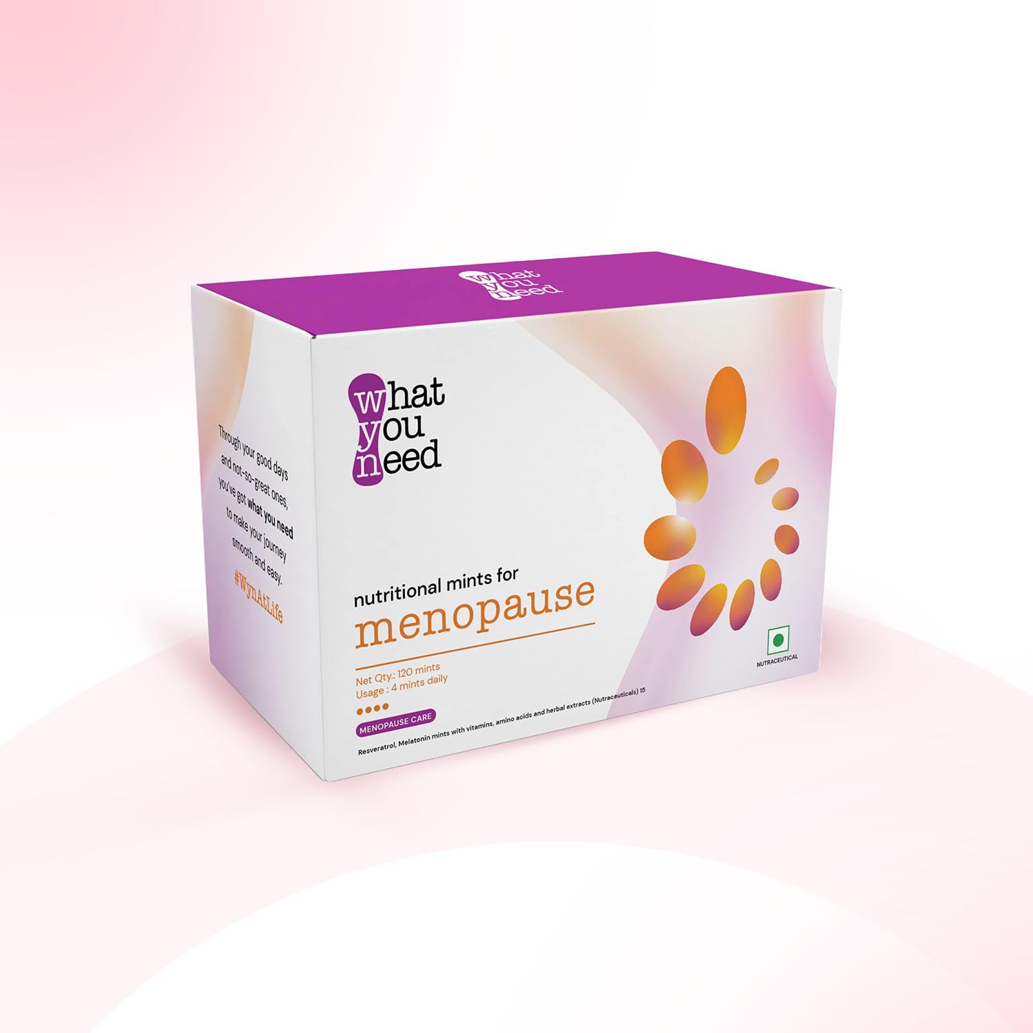 Nutritional Mints For Menopause - Improve Bone Mineral Density | Provides Nutrition For Perimenopausal & Menopausal Women | Helps to overcome hot flushes, night sweats and mood swings - 120 Mints