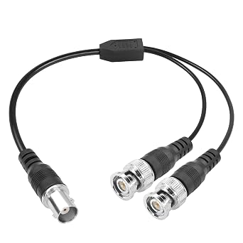 BNC Splitter Cable - Female to Dual Male Connector Adapter 0.4m for Cameras and Video Equipment