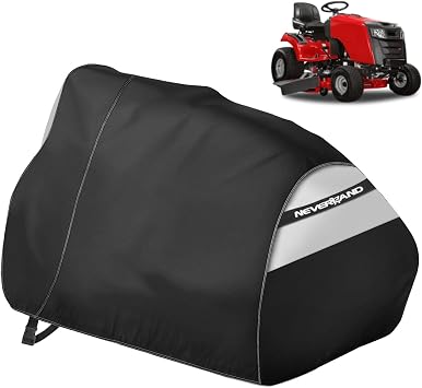 NEVERLAND Riding Lawn Mower Cover, Fits 42"-54" Deck, 600D Black+Silver