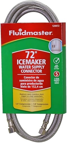 Miniatura 5 de Fluidmaster 12IM120 - Línea de suministro para máquina de hielo de acero inoxidable trenzado