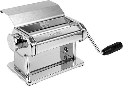 MARCATO Made in Italy Atlas 150 Slide Manual Pasta Machine, Chrome Steel. For Lasagne, Fettuccine, Tagliolini, Sugar paste, Bread dough