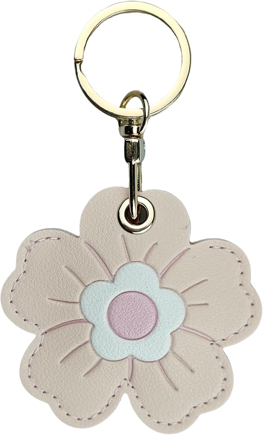 For AirTag Keychain cute, Hidden Cute Air Tag holder with Keychain Ring Leather Case for Keys, Bag, Pets