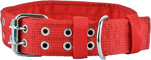 Miniatura 1 de Collar para perro ajustable y resistente, 1.5 pulgadas de ancho, collares militares gruesos para perros grandes, collar de nailon transpirable para