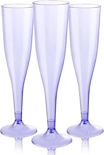 Vista 16 de WDF Paquete de 36 copas de champán de plástico azul transparente, 7 onzas, copas de champán azules, vasos de champán desechables para fiestas