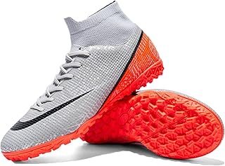 Chuteiras de Futebol Infantil Resistente Ao Desgaste Durável,Chuteiras de Futebol Juvenil Confortável Peso Leve Macio,Chuteiras de Futebol Mulheres VF Antiderrapante (Color : Red, Size : 34 EU)