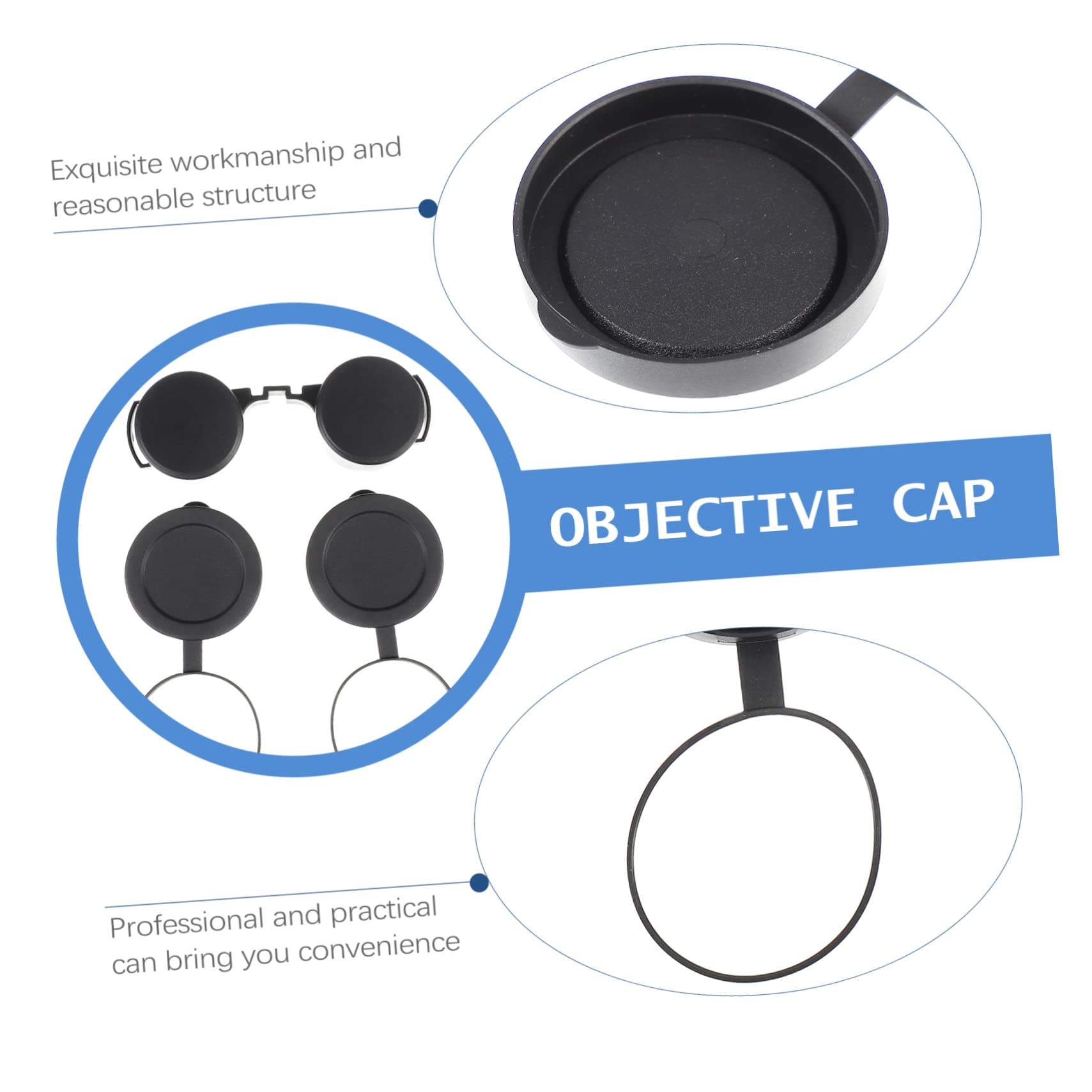 KONTONTY 2sets Binocular Protective Cap Scope Flip up Covers Waterproof Scratch-Proof Lens Cap for Binoculars Accessory 3pcs*2