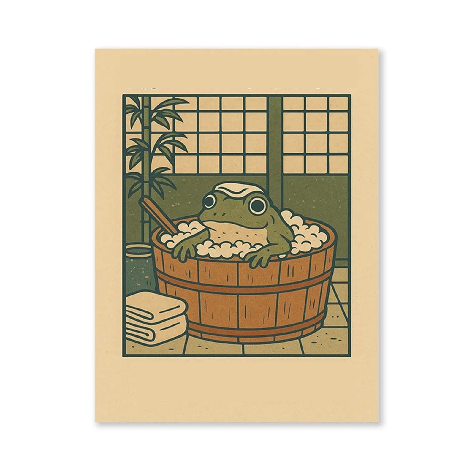Póster de rana artística de 21x30cm para pintura decorativa de baño