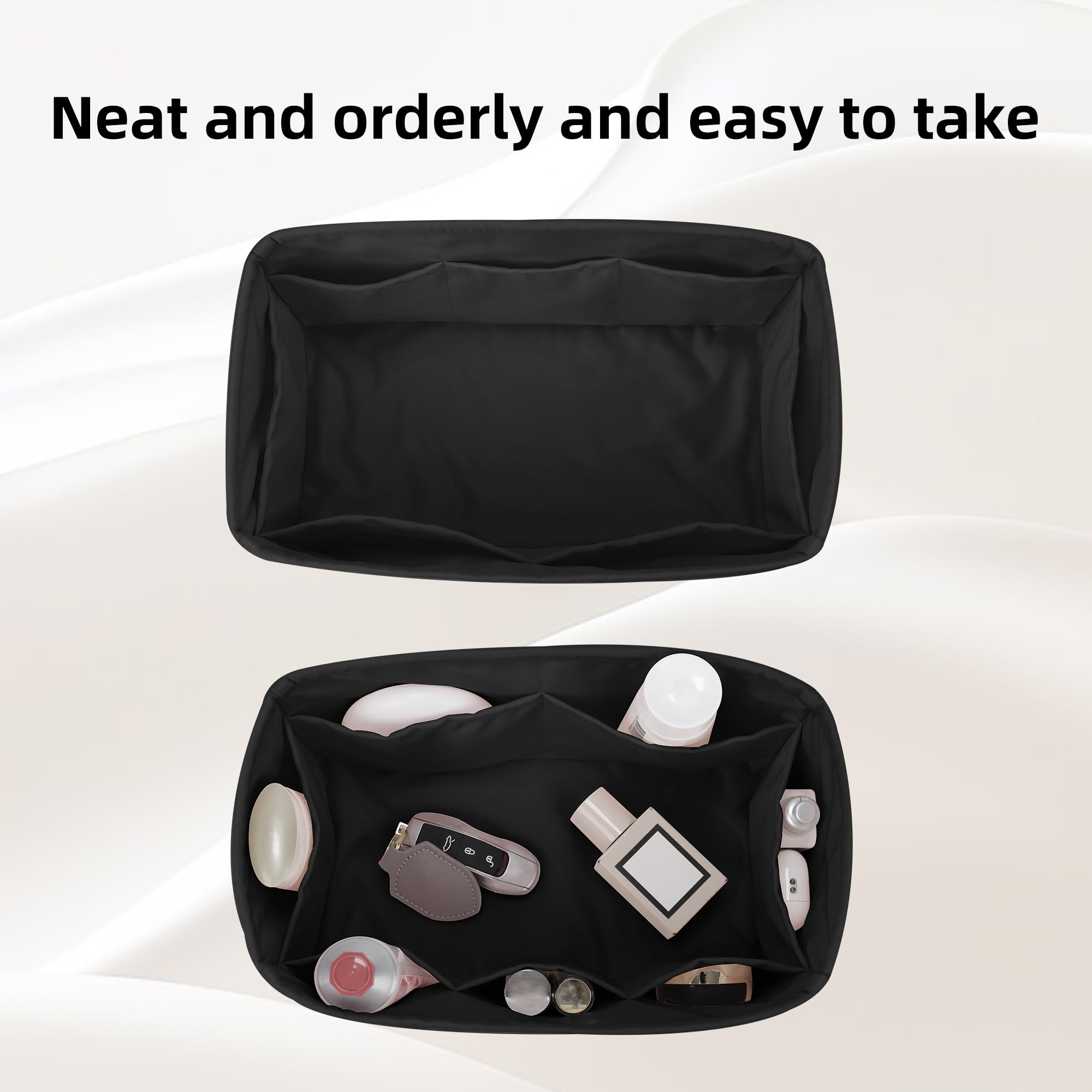 DGAZ Satin Innenorganizer für Hac 40, Handtaschen Zubehör, Schwarz
