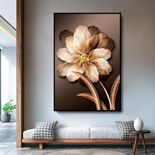 Quadro Decorativo Sépia Floral Romantico, com Moldura Preta Retangular de 2cm, ideal para Sala, Quarto Escritótio e Hall de entrada. Tamanho 60X90 cm.
