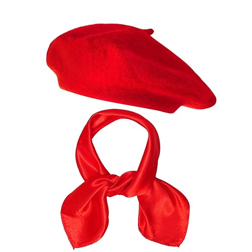 choyaxo 2pcs French Beret Hat Scarf for Women French Themed