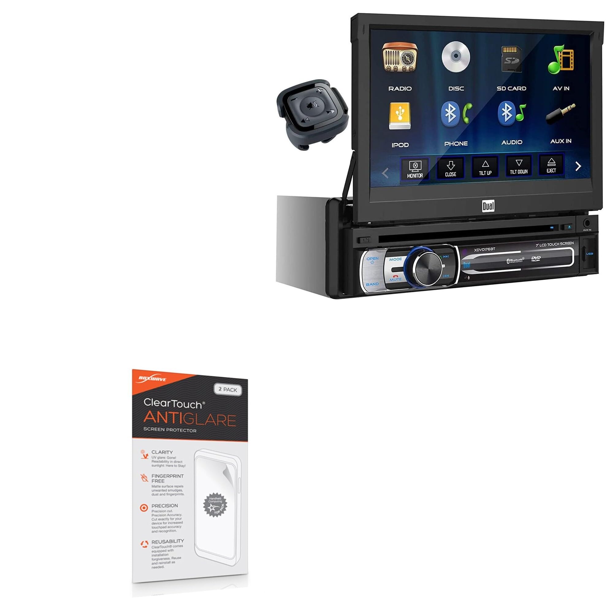 BoxWave Screen Protector Compatible with Dual Electronics XDVD176BT - ClearTouch Anti-Glare (2-Pack), Anti-Fingerprint Matte Film Skin