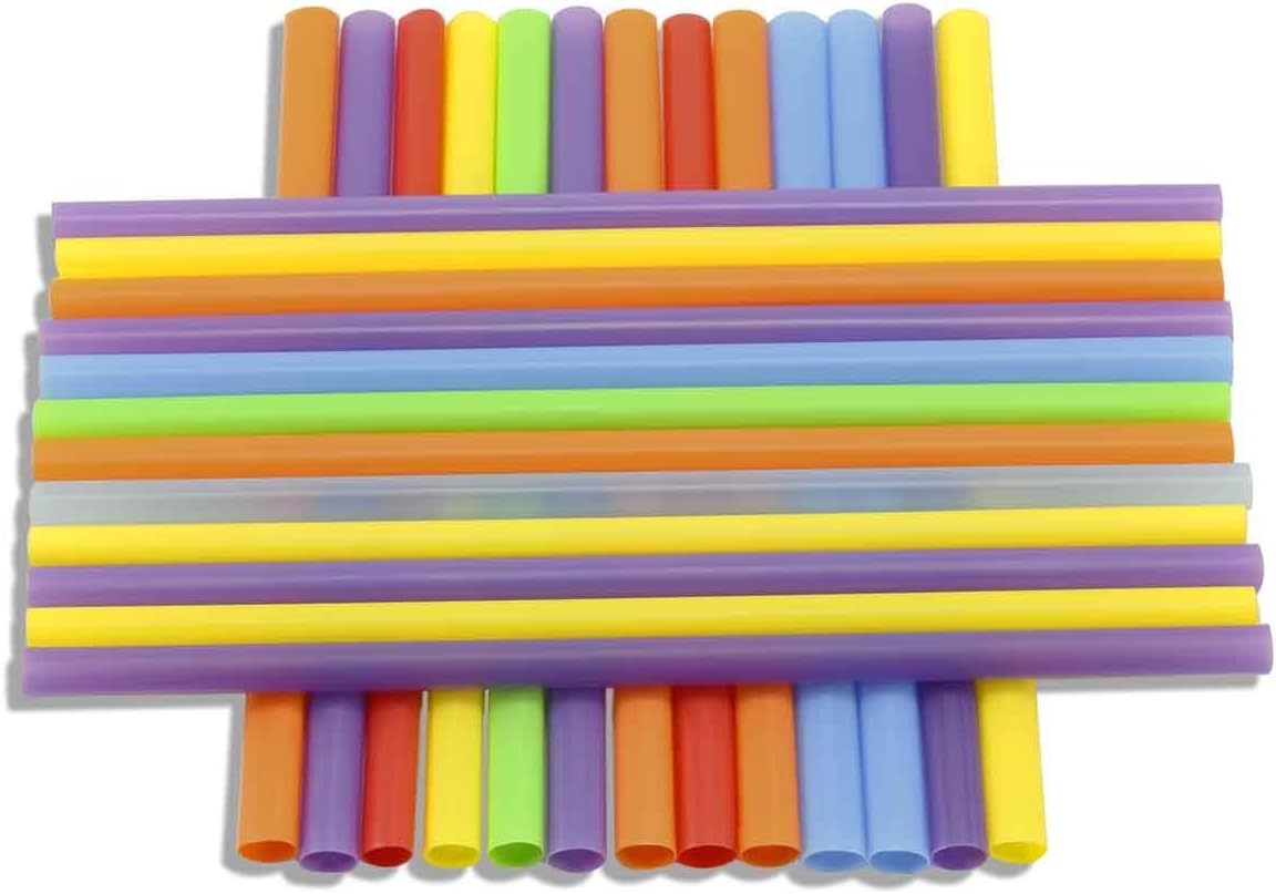 25 Jumbo 10mm Wide Plastic Smoothie Straws - Add Some Fun to Every Drink!