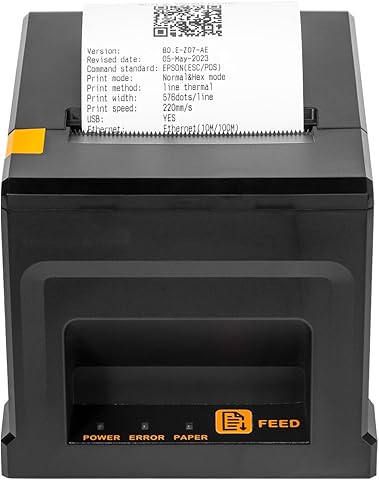 NetumScan Impresora de Recibos POS 80mm Impresora térmica de Recibos USB 300mm/s con Corte automático, cajón, Interfaz USB Ethernet, Soporte Windows/Mac/Linux