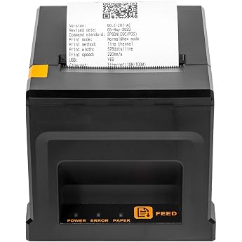NetumScan 80mm POS Receipt Printer, 300mm / s, USB Thermal Receipt Printer with Auto Cutter Cash Drawer, USB Ethernet Interface