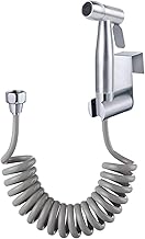 Pulvérisateur de bidet portable avec crochet pour réservoir d'eau et tuyau de douche télescopique flexible en ABS de 150 cm pour salle de bain, douche, nettoyage des couches, bain pour animaux