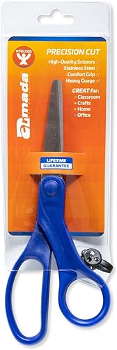 Hygloss -Armada Precision Tijeras de 7 pulgadas - Asas cómodas, cuchillas de acero inoxidable, bolsa de vinilo para almacenamiento seguro - Tijeras