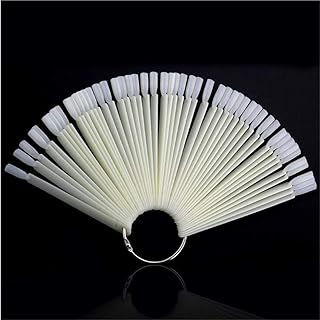 اعواد لمسح الاظافر، اطراف فنية على شكل مروحة، لوح عرض اعواد تدريب لطلاء الاظافر مع حامل مسمار معدني (100 قطعة)