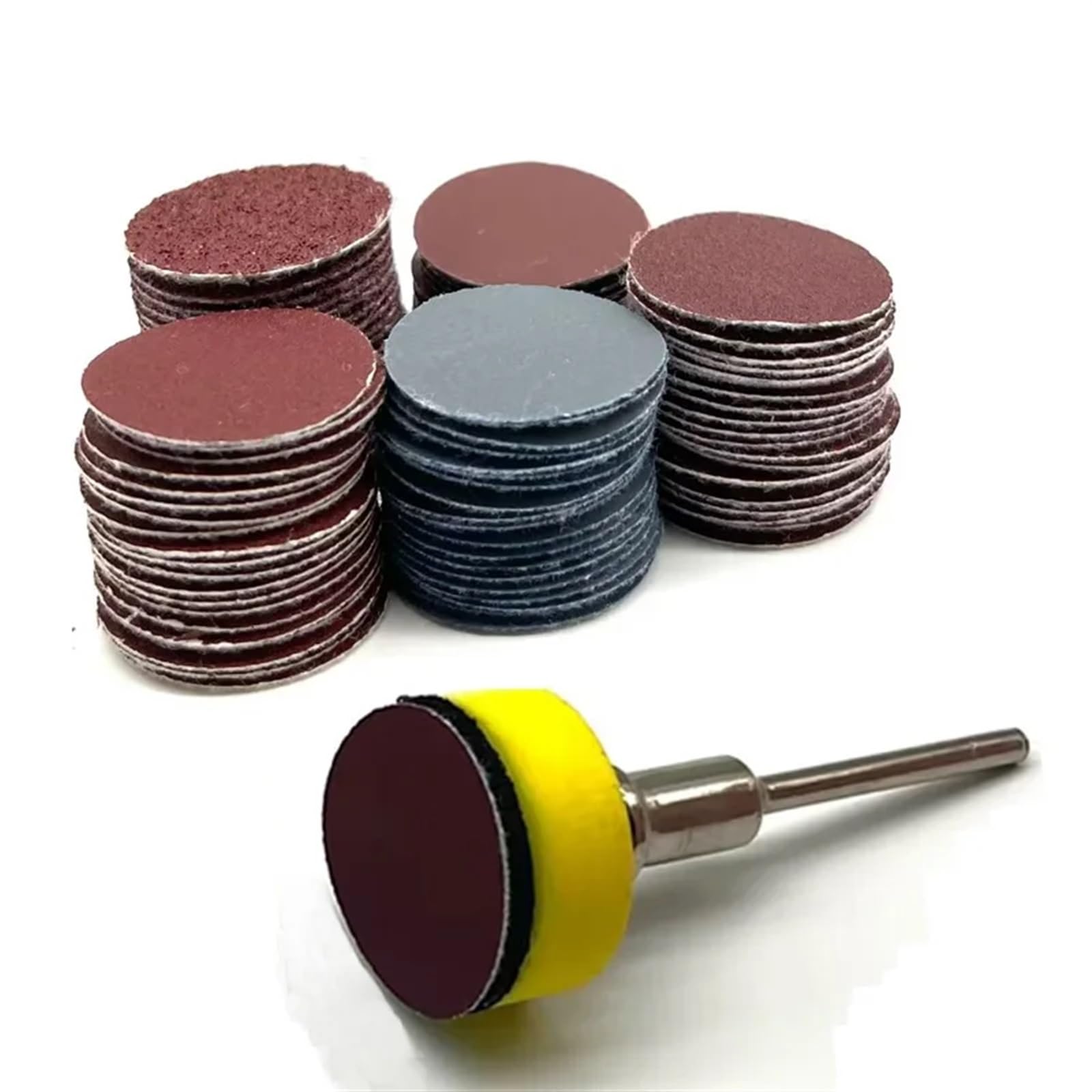 Dischi Abrasivi 100 pezzi 25 mm disco abrasivo da 1 pollice carta abrasiva tampone for lucidatura(1PC Holder)