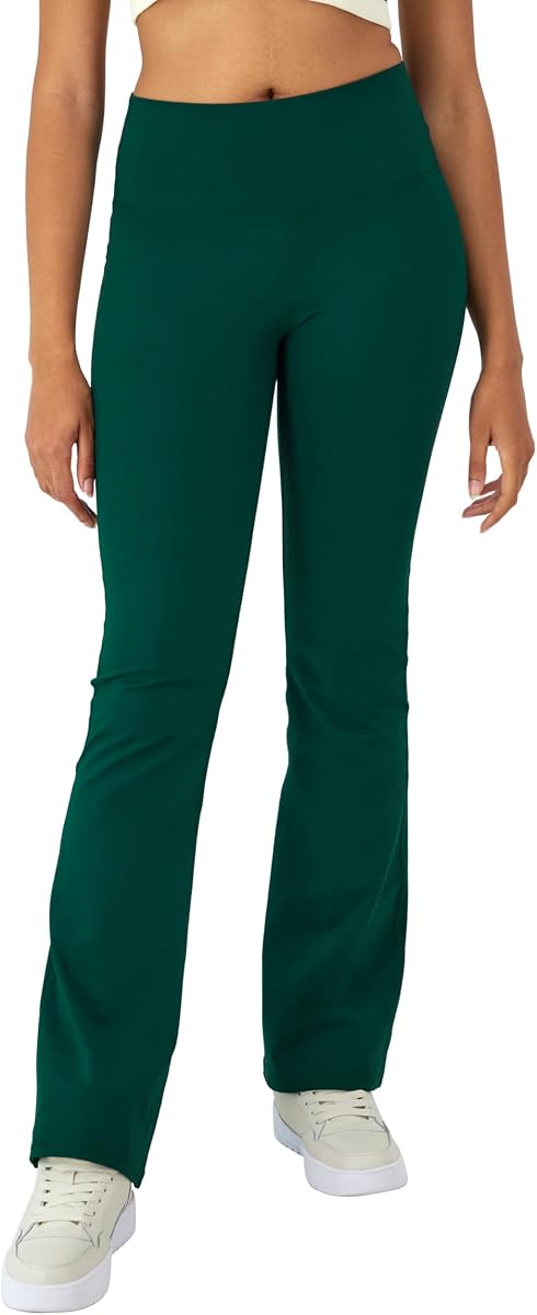 Champion Leggings acampanados para mujer, tacto suave, absorbe la humedad, pantalones acampanados para mujer, 31.5" (talla grande disponible)