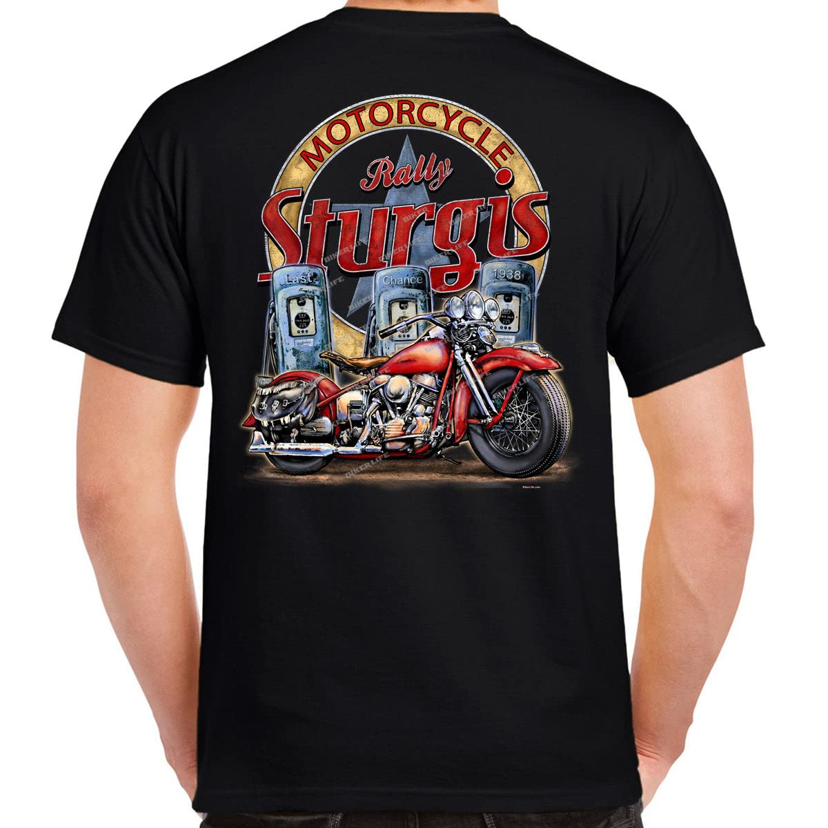 Nostalgia 1938 Sturgis Motorcycle Rally Pumped Up T-Shirt Black