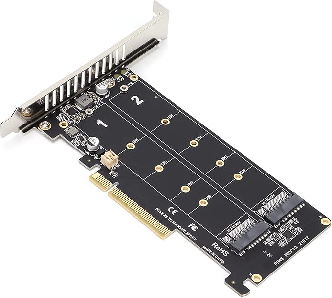 Dual M.2 PCIE Adapter, NVME M.2 to SATA Adapter Supports PCIE 3.0 and
