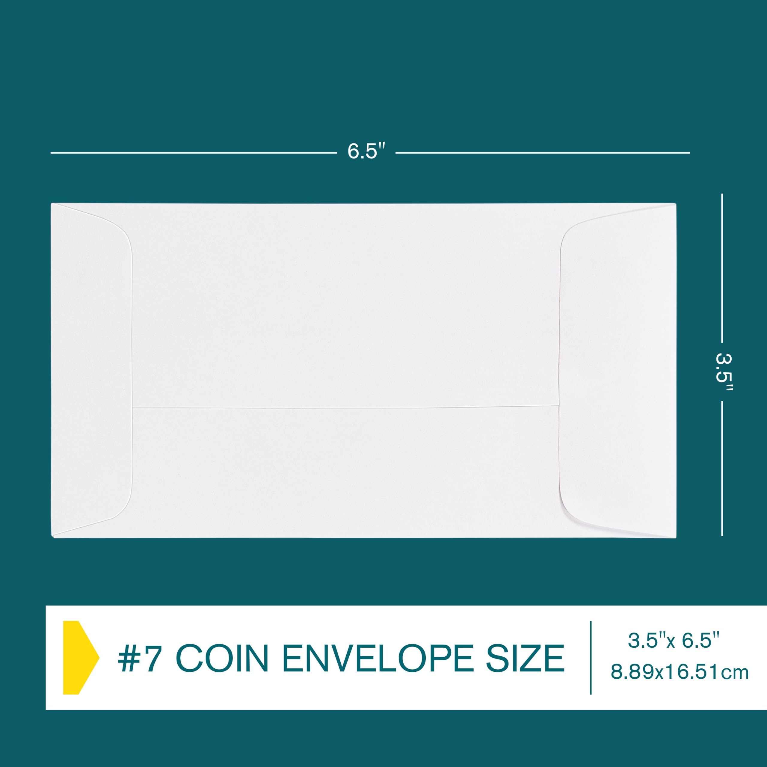Lot de 500 enveloppes auto-adhésives #7 pour espèces, pièces de monnaie