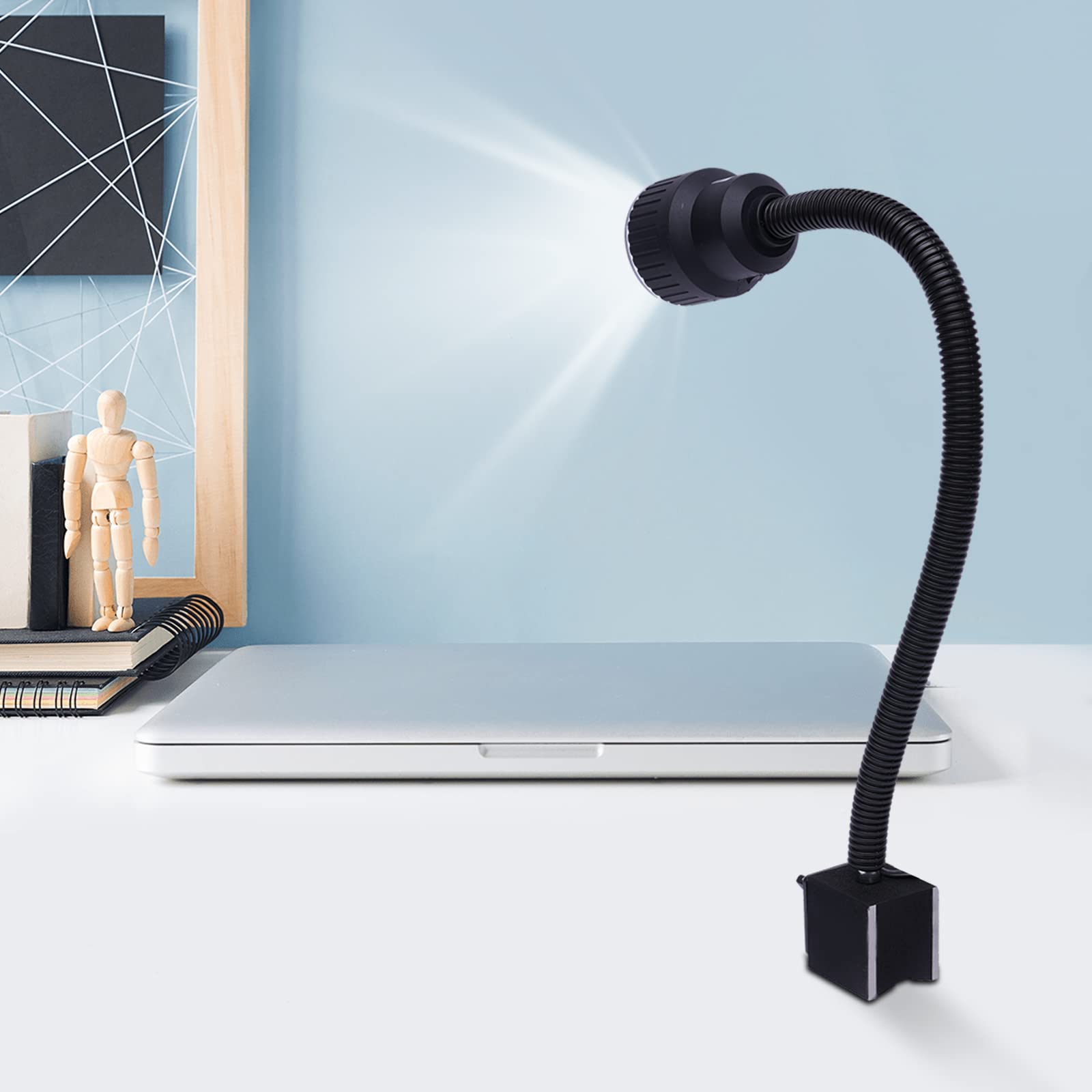 Lampa robocza LED z podstawą magnetyczną, 10 W, 50 cm, łabędzia szyja, 6500 K, białe światło do maszyn CNC