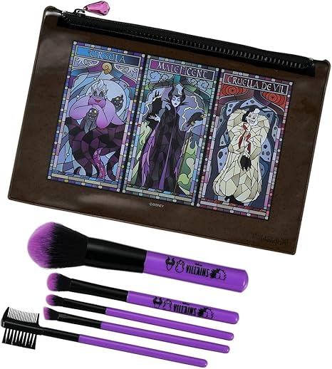 Amazon ディズニー ディズニーヴィランズ メイクブラシ ポーチ付き Disney Villains ヴィランズ マレフィセント アースラ クルエラ ディズニーストア バッグ 財布 おもちゃ