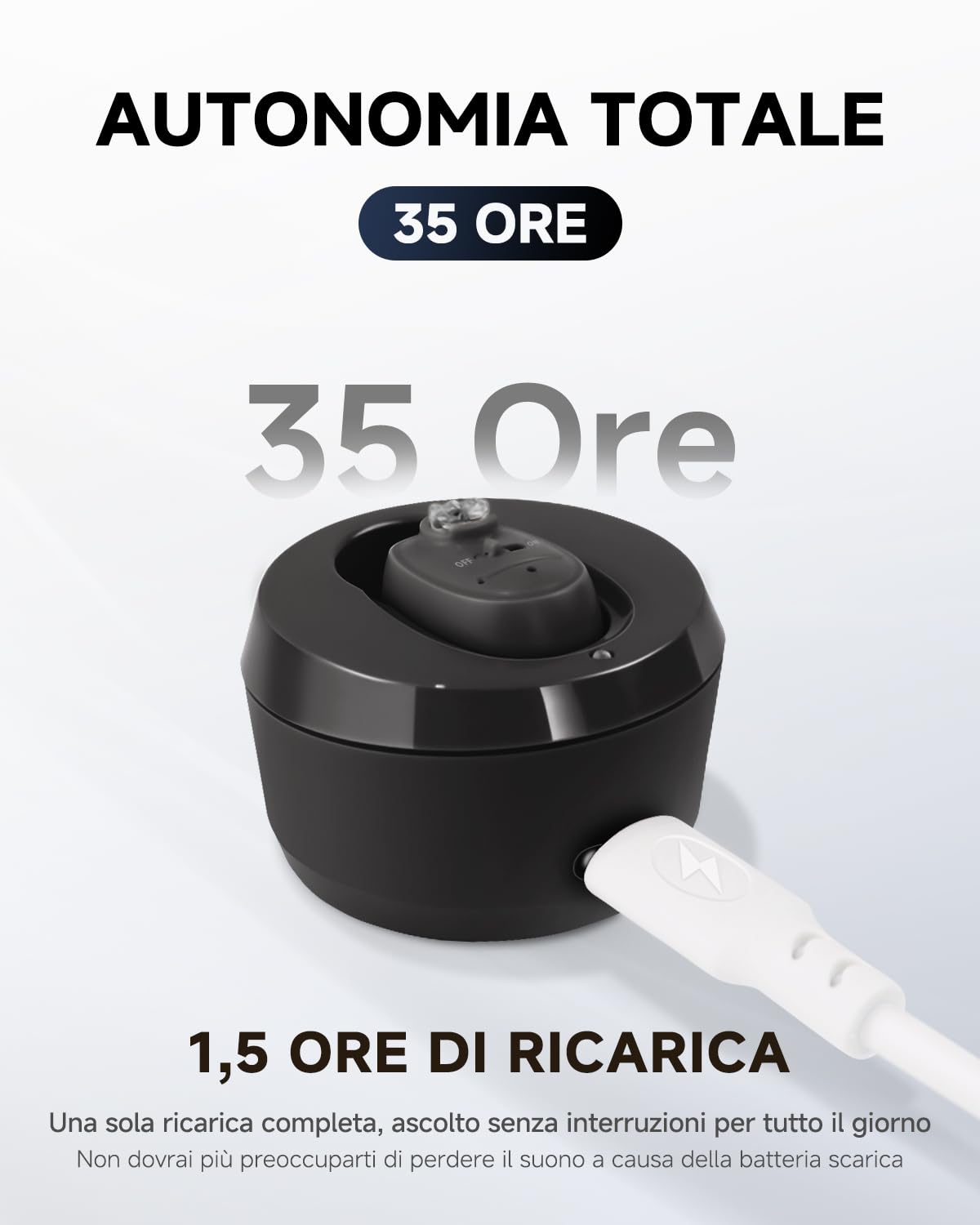 Britzgo Dispositivo dotato di una scatola di ricarica, può funzionare per 40 ore con 2 ore di ricarica, nero