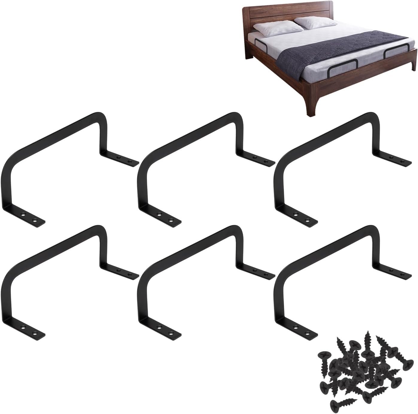 6Pcs Mattress Retainer Bar, Mattress Slide Stopper,Sturdy Retainer Prevents Slipping