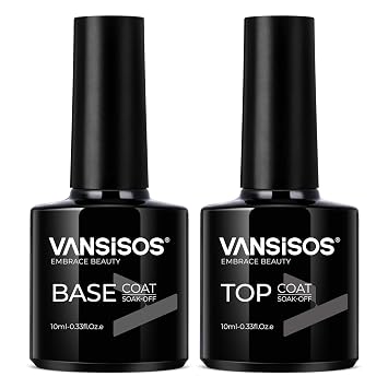 10ML Clear Gel Top Coat And Base Coat Gel Polish Starter Kit - Shine Finish and Long Lasting Sticky Base Coat - Quick-dry Top Coat 2pc for Nail Art Design Manicure