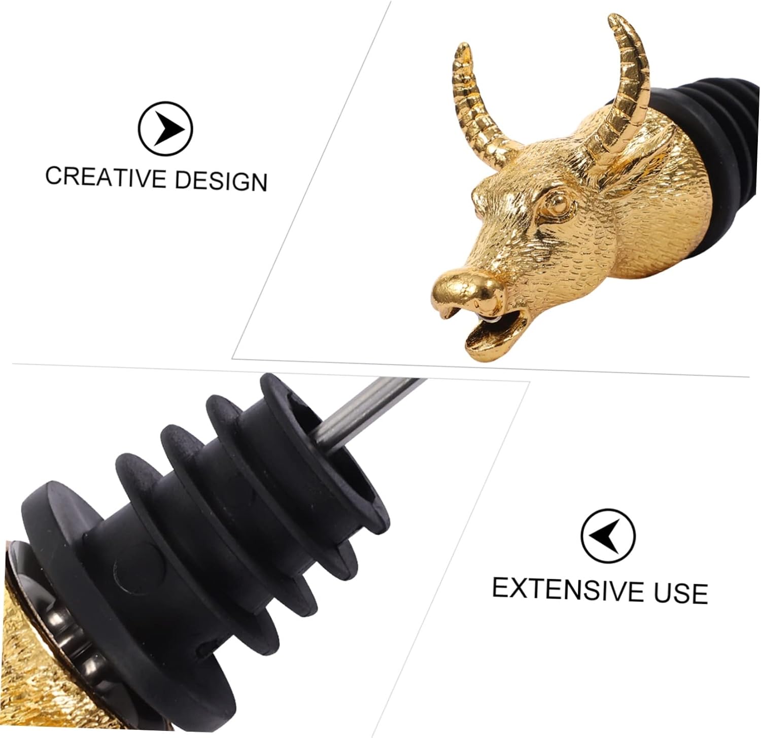 Alipis 1pc Animal-themed Zinc Alloy Wine Pourer Aerator Unique for Effortless Pouring and Aeration of Wine Liquor and Oil Bottles and Easy to Clean