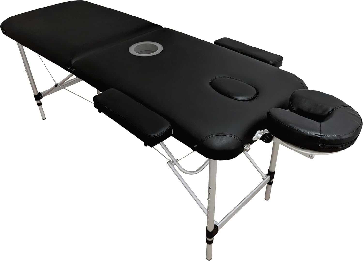Foldable Leather BDSM Milking Table with Large Glory Hole – Portable Massage Table for Men, Discreet Roleplay and Restraint