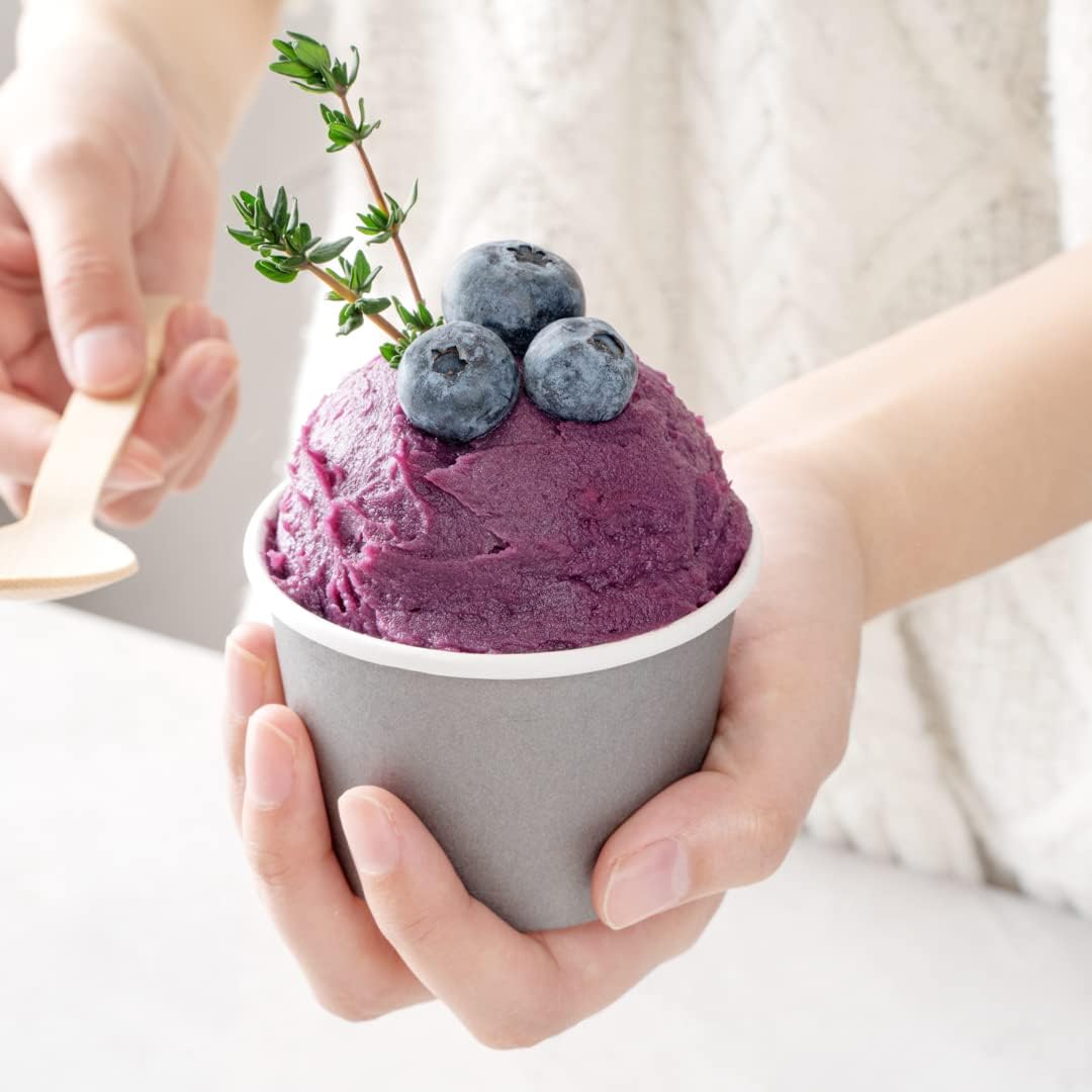 Coppetta 4 Ounce Dessert Cups, 200 Disposable Ice Cream Cups - Lids Sold Separately, Heavy-Duty, Gray Paper Frozen Yogurt Bowls, For Hot And Cold Foods, Perfect For Gelato Or Mousse - Restaurantware