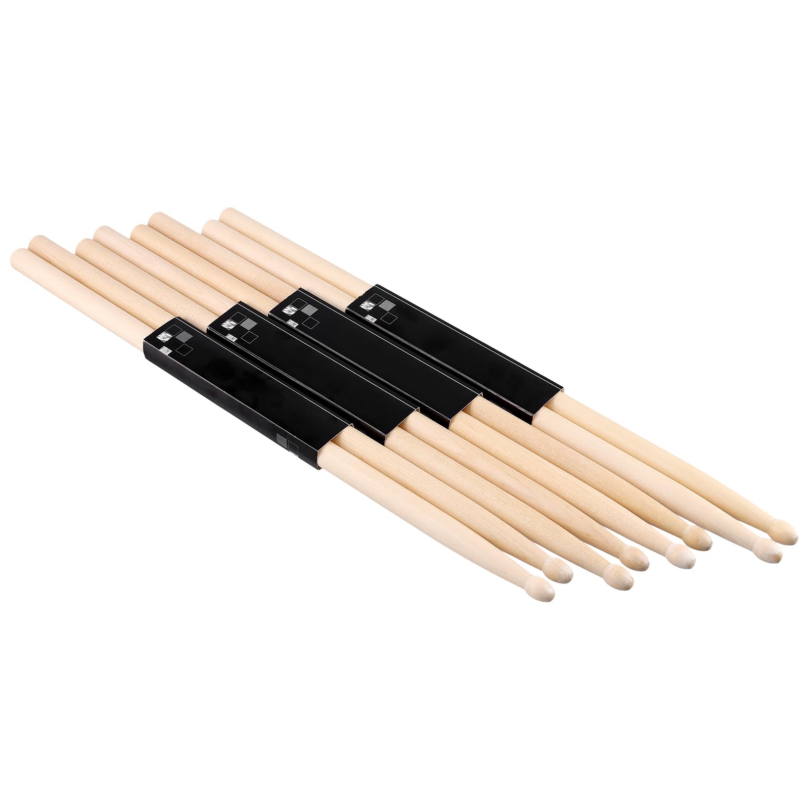 FUNSUEI 20 pares de baquetas 5A de madera, baquetas de punta de madera de arce para profesionales, principiantes